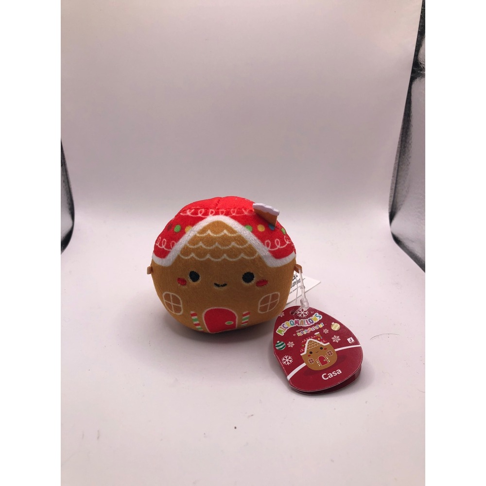 Micromallows Squishmallows Casa Gingerbread House Christmas Holiday Plush 2.5"